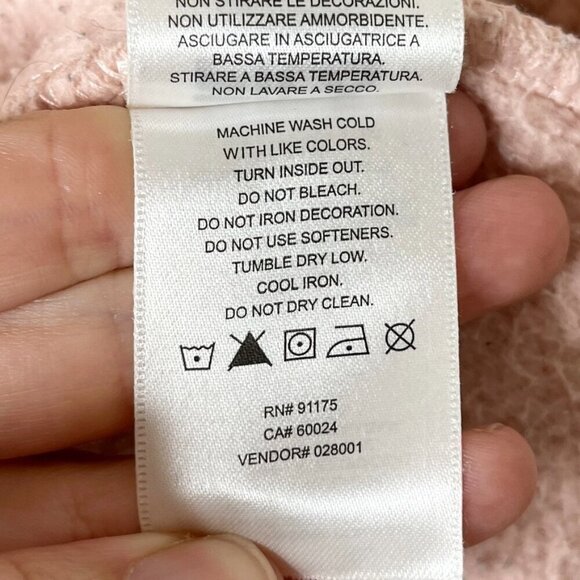 Fila Women's Josephine Sherpa Crop Hoodie S Fleece Pink Long Sleeve Sweatshirt - Picture 7 of 7